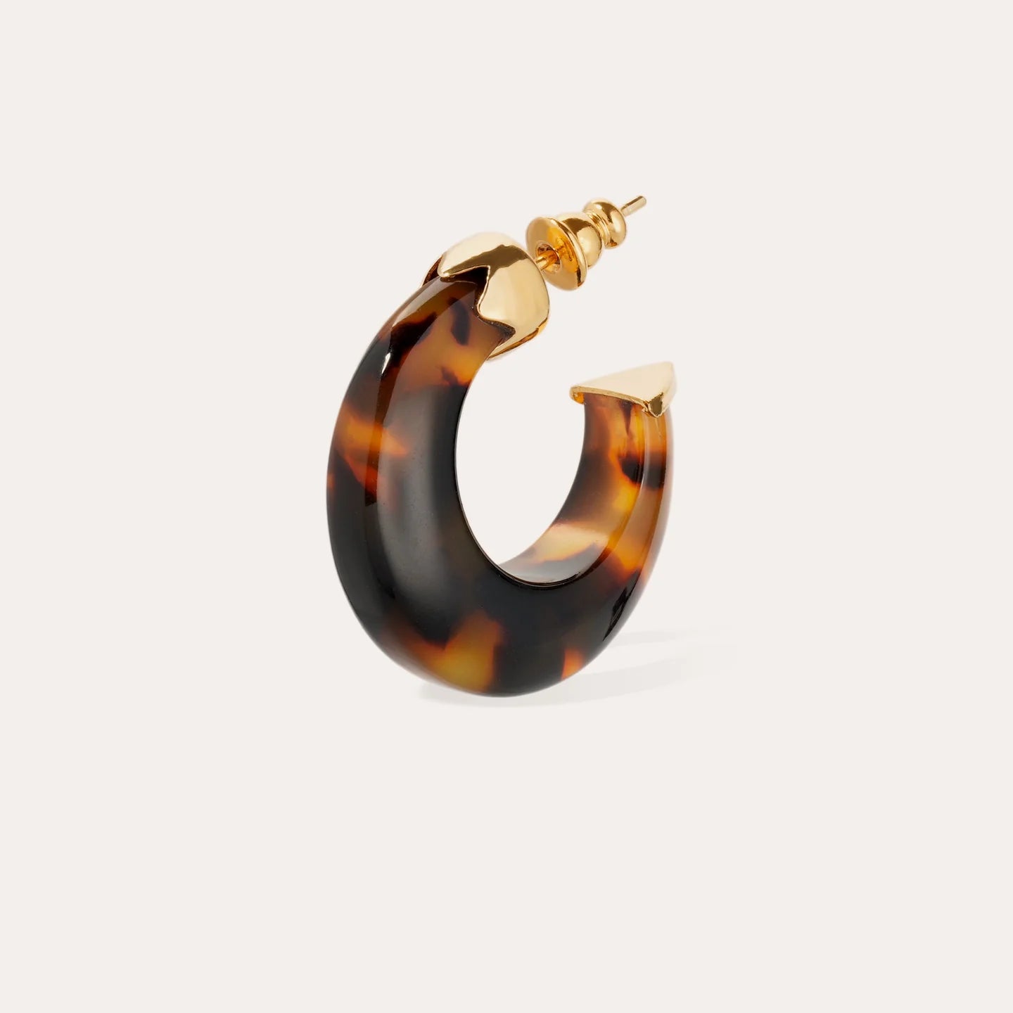 Abalone Earrings Mini Hoop - Tortoise