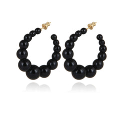 Andy Hoop Earrings Small - Black