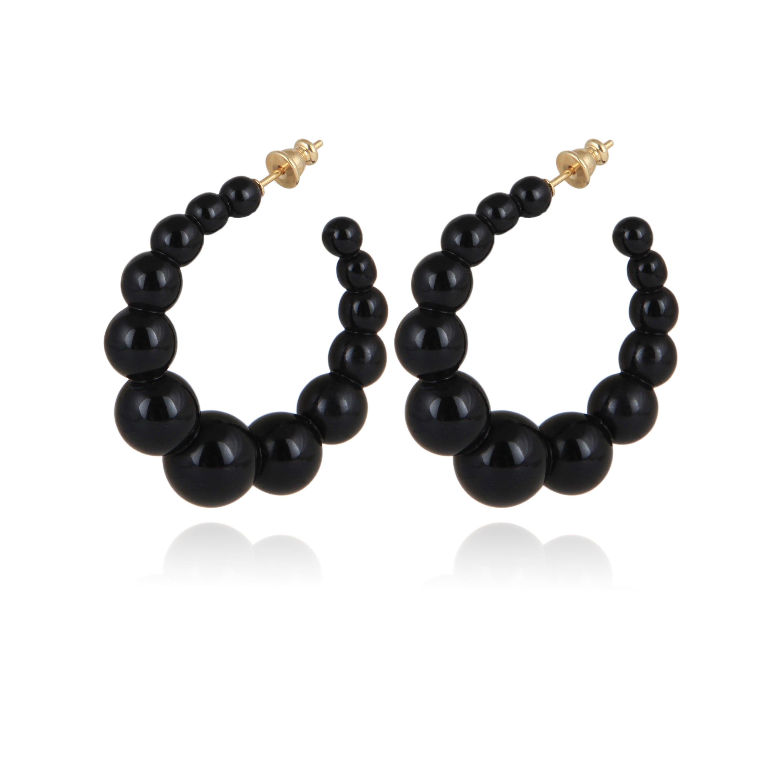 Andy Hoop Earrings Small - Black