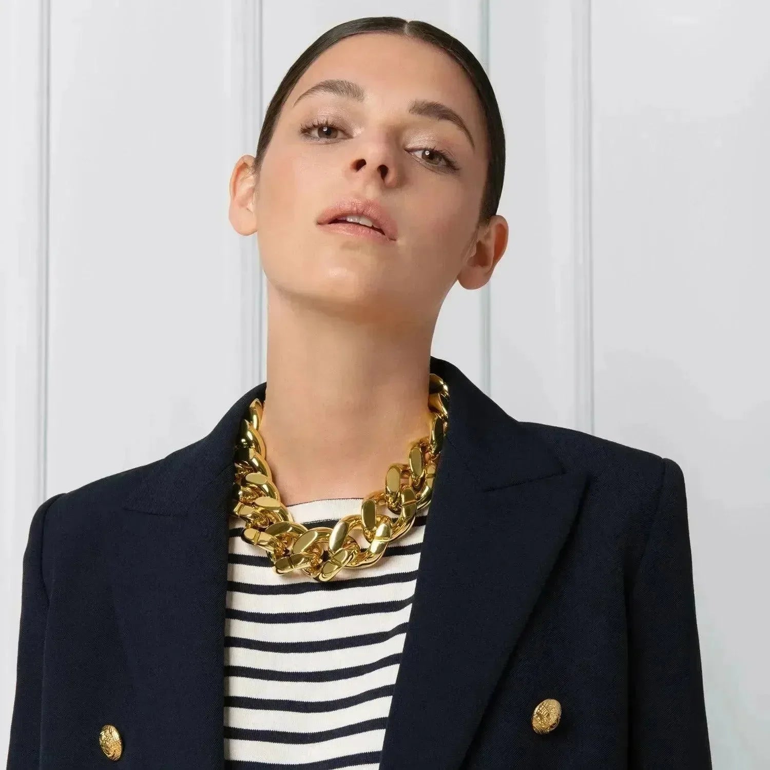 Big Flat Chain Necklace - Gold