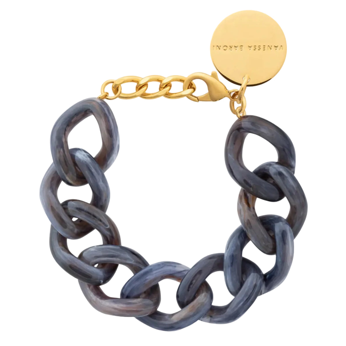 Flat Chain Bracelet - Blue Jeans Marble