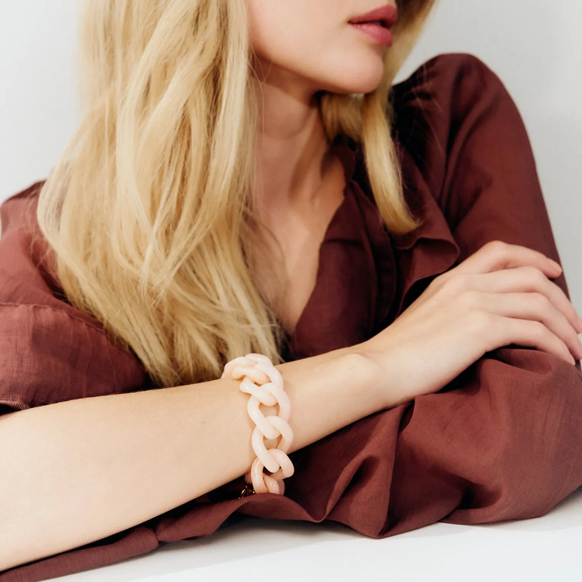 Flat Chain Bracelet - Peach Sorbet