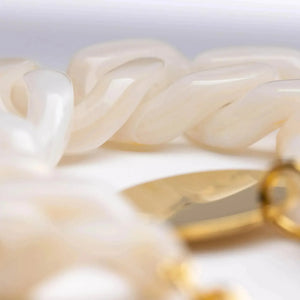 Flat Chain Bracelet - Pearl Marble