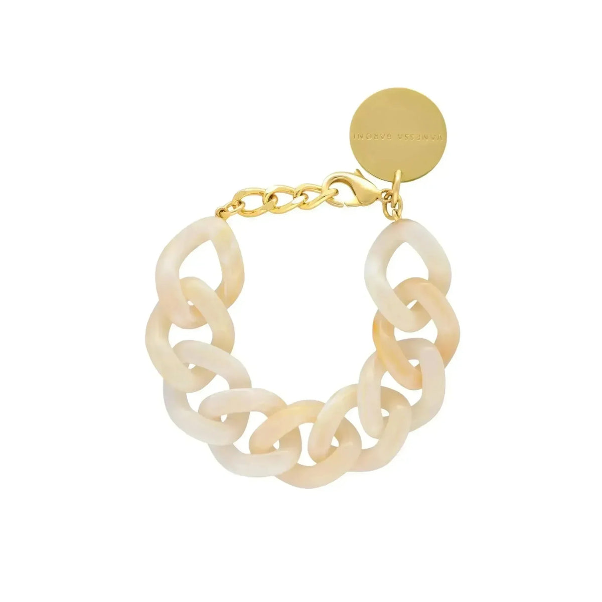 Flat Chain Bracelet - Pearl Marble