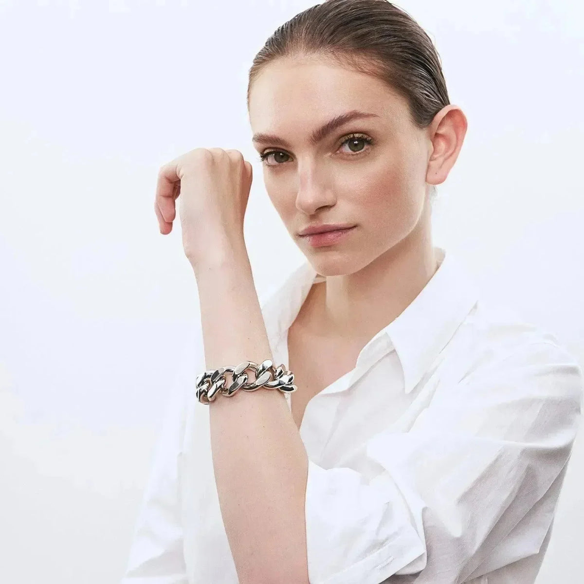 Flat Chain Bracelet - Silver
