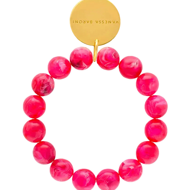 Mini Beads Flex Bracelet - Raspberry Marble