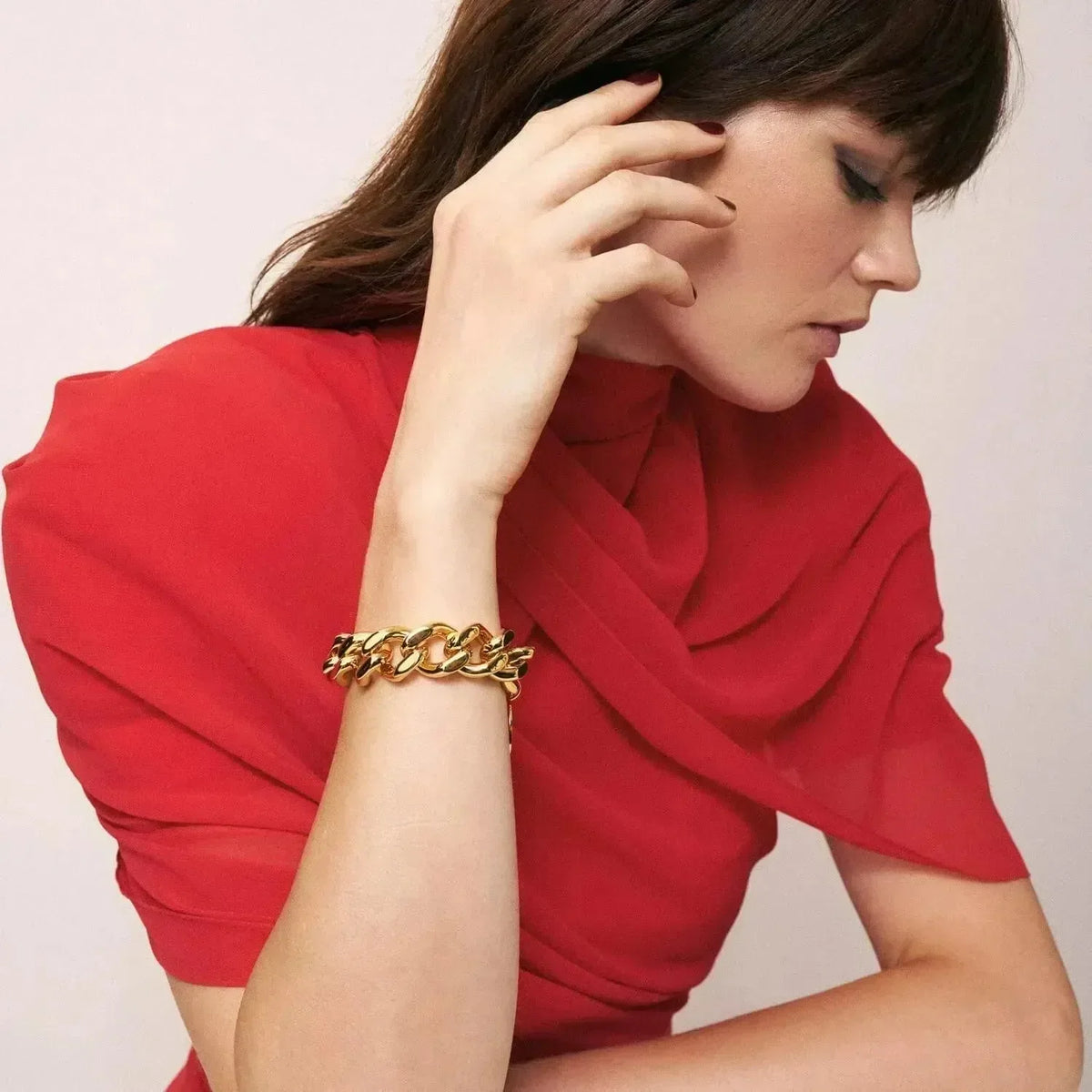 Mini Flat Chain Bracelet - Gold