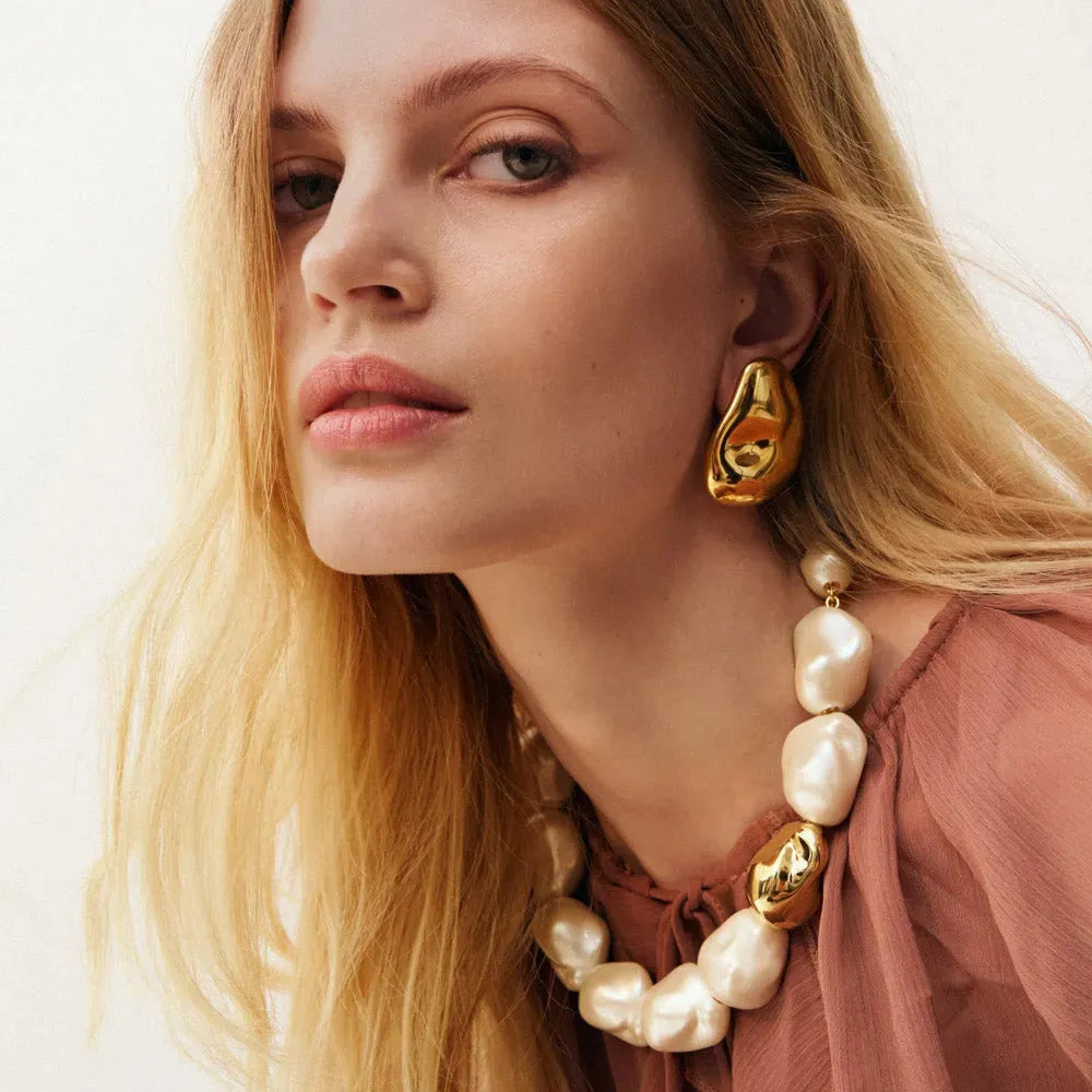 Big Nugget Earring - Gold