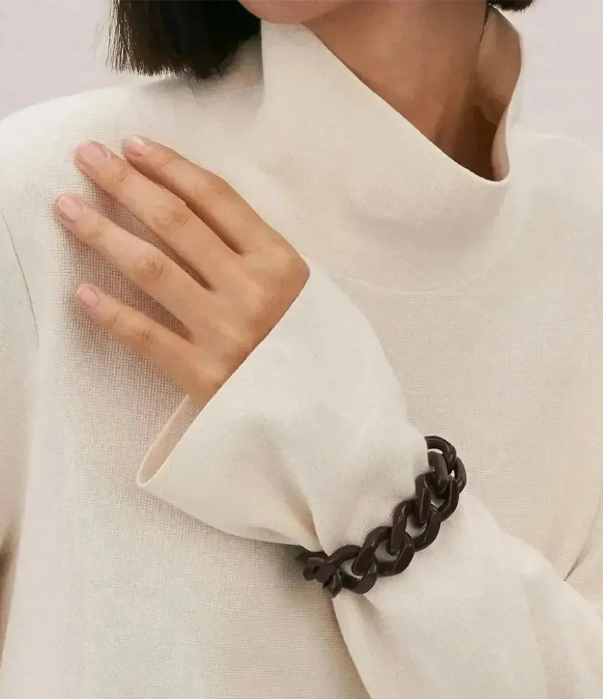 Flat Chain Bracelet - Matt Black