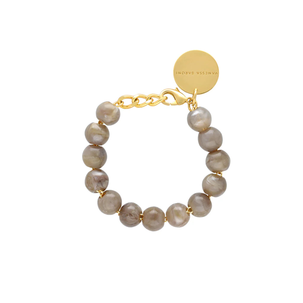 Mini Beads Bracelet - Greige Marble