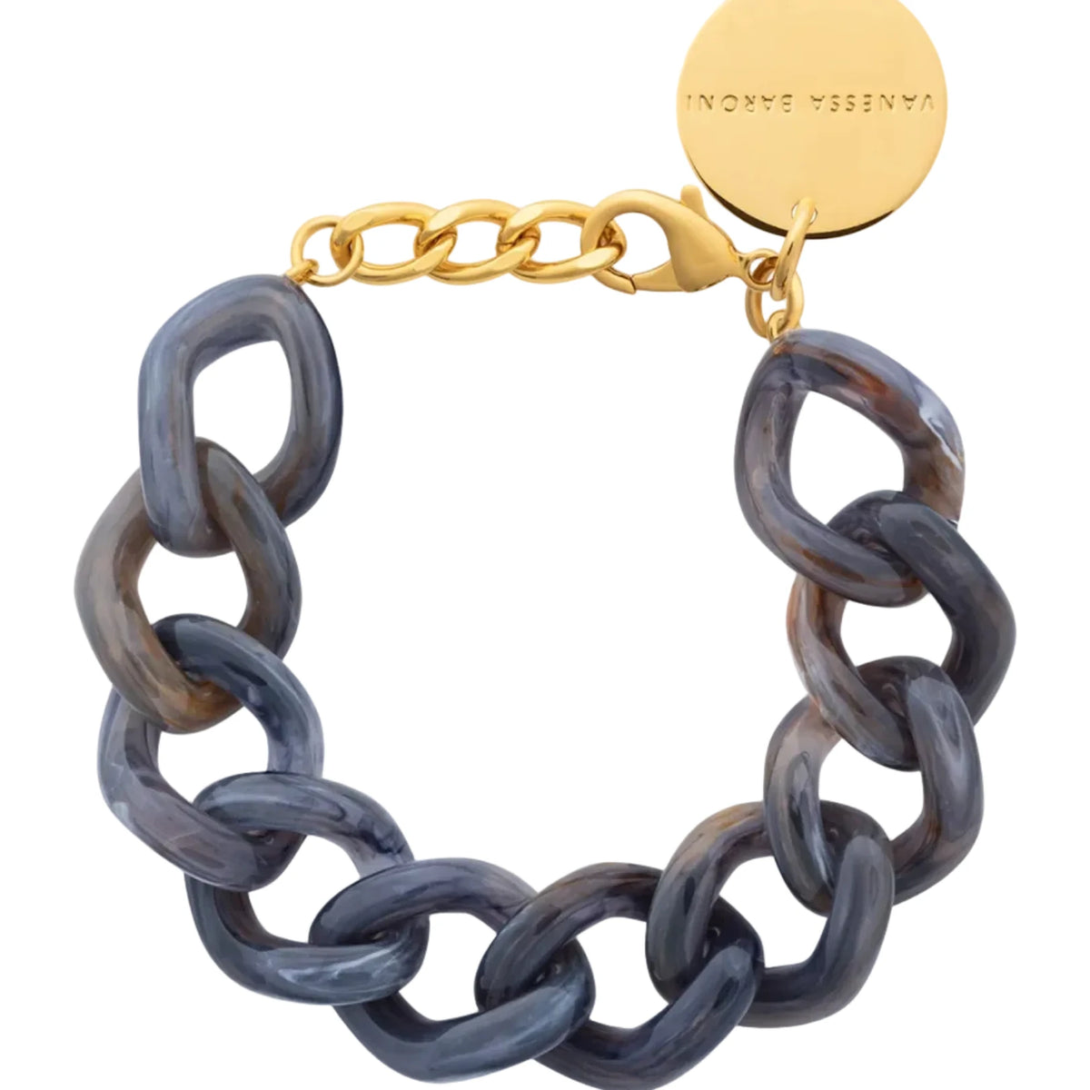 Mini Flat Chain Bracelet - Blue Jeans Marble