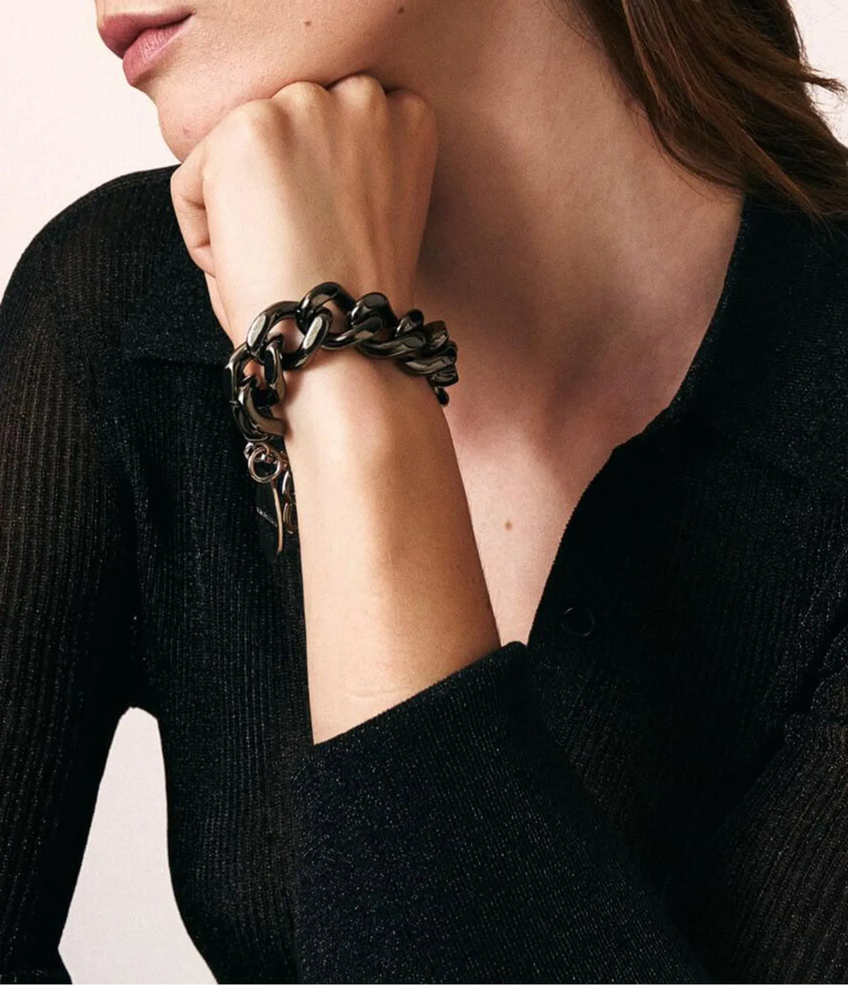 Mini Flat Chain Bracelet - Ultrablack
