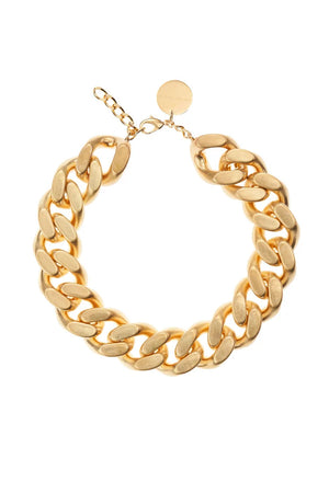 Big Flat Chain Necklace Gold Vintage
