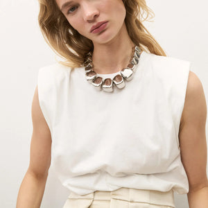 Big Organic Shaped Necklace - Silver
