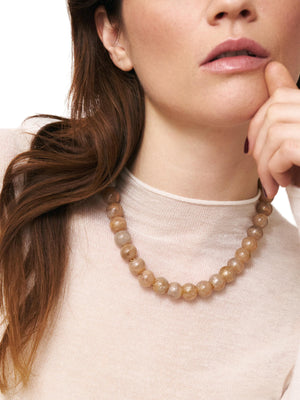 Mini Beads Necklace - Biancone Marble