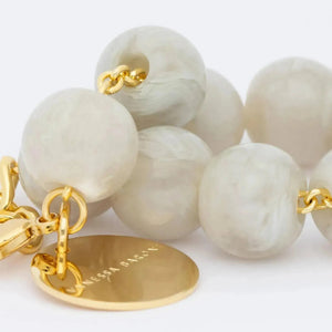 Mini Beads Necklace - Snow White Marble