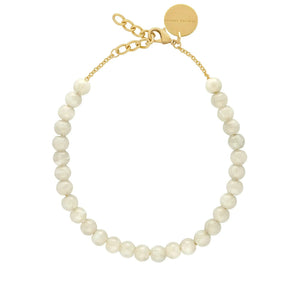 Mini Beads Necklace - Snow White Marble
