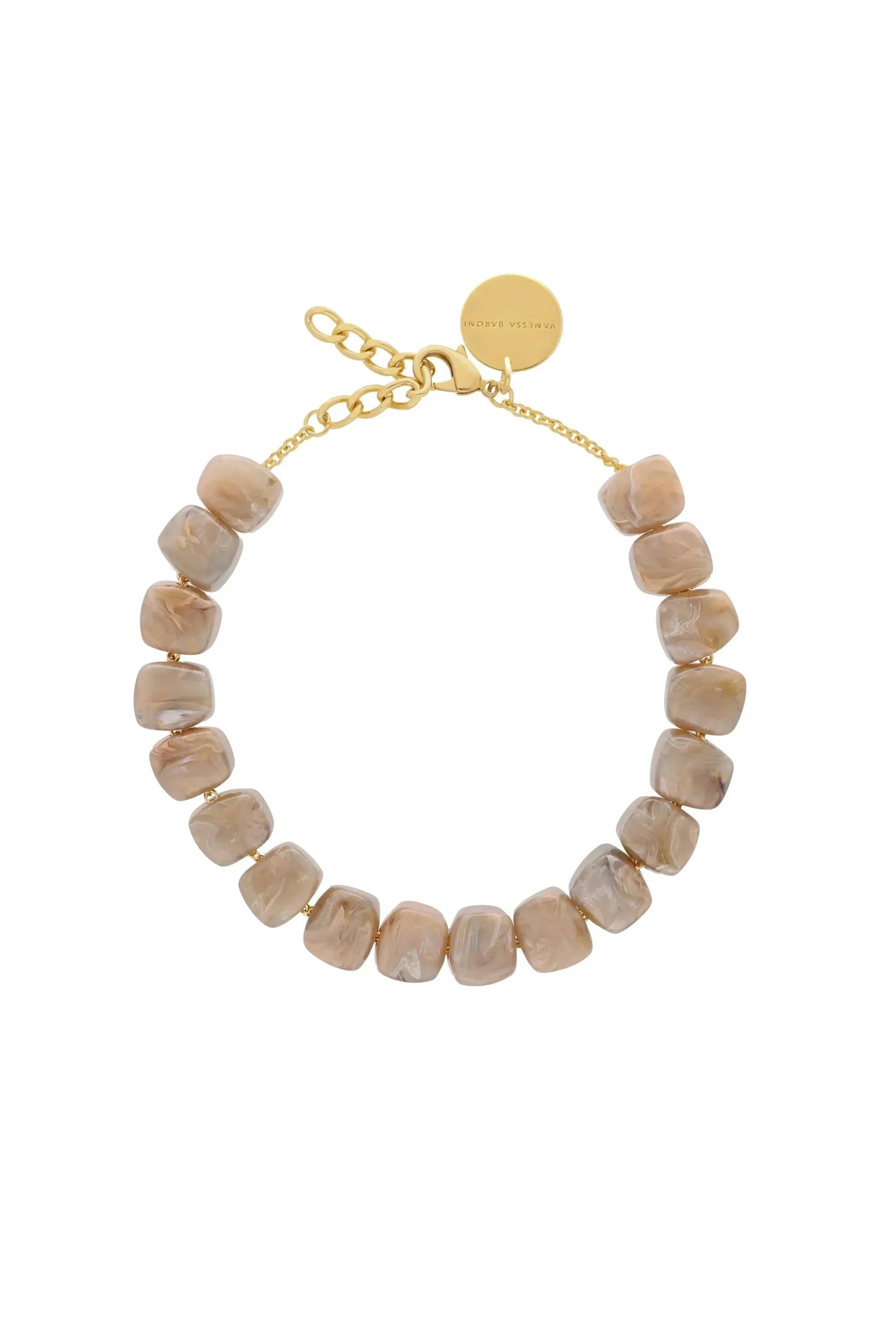 Mini Organic Shaped Necklace - Biancone Marble