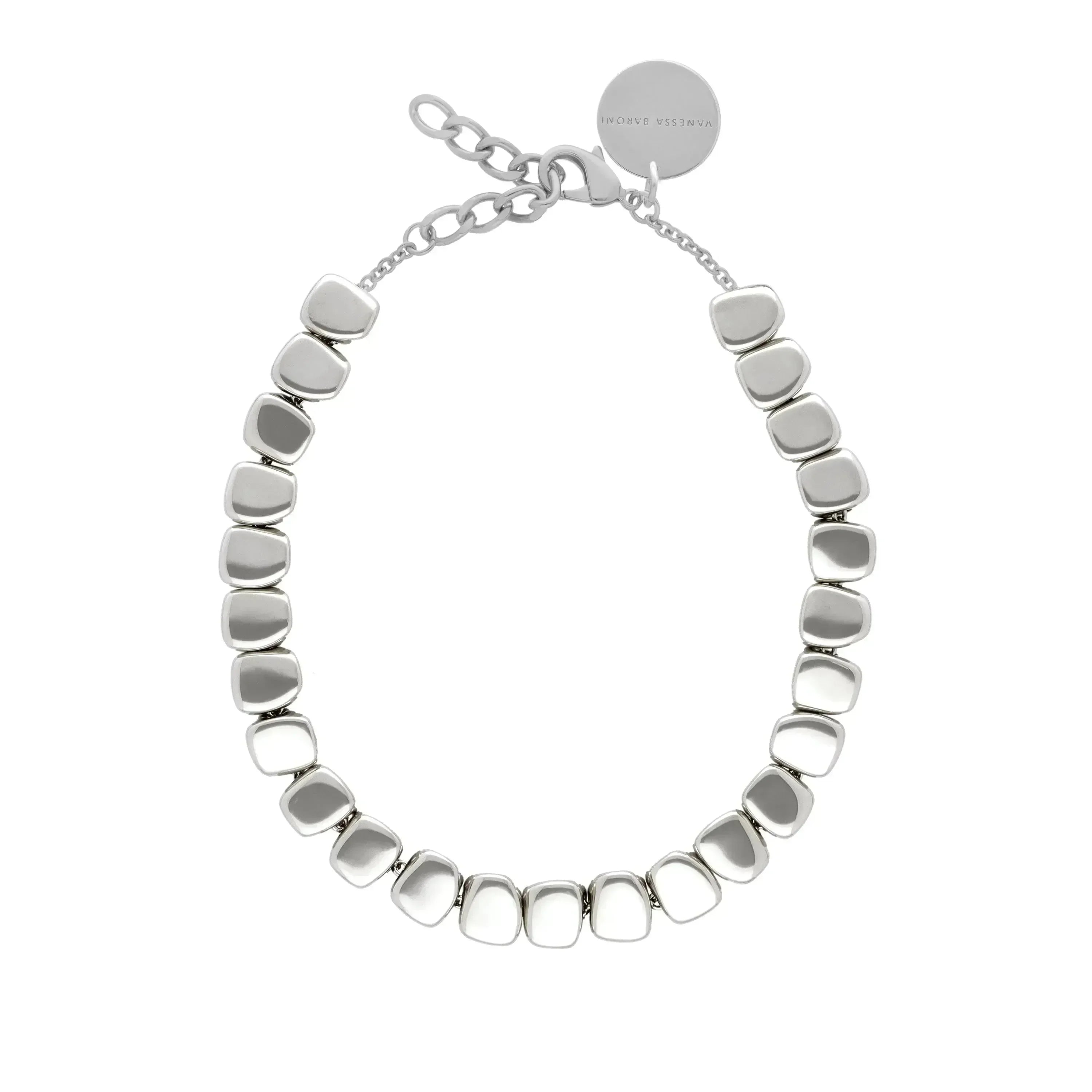 Mini Organic Shaped Necklace - Silver