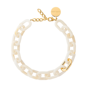 New Oval Necklace With Gold Pearl Marble