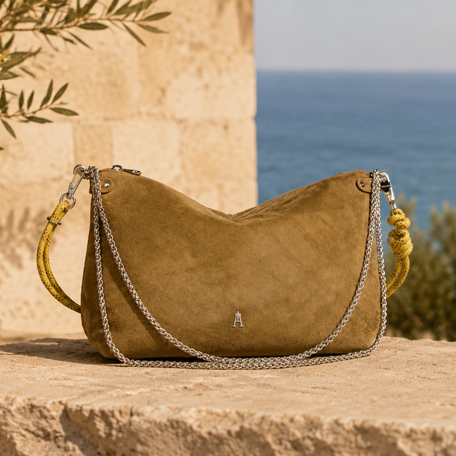Mallow Leather Bag - Suede Sepia