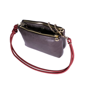 Duo Leather Bag - Grainé Eben