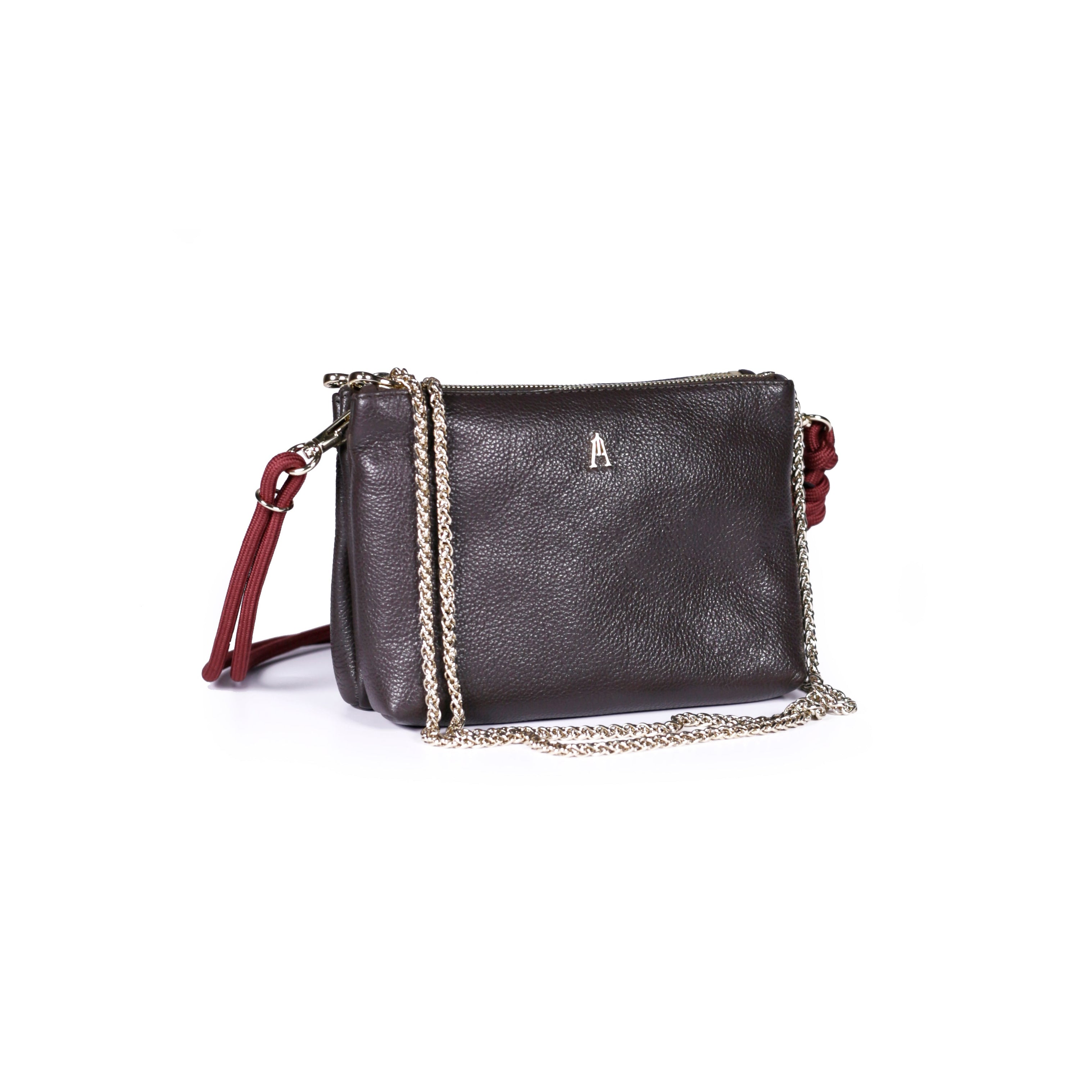 Duo Leather Bag - Grainé Eben