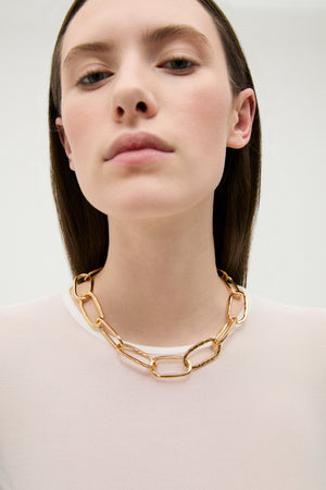 Maille Oval Necklace Large - Gold