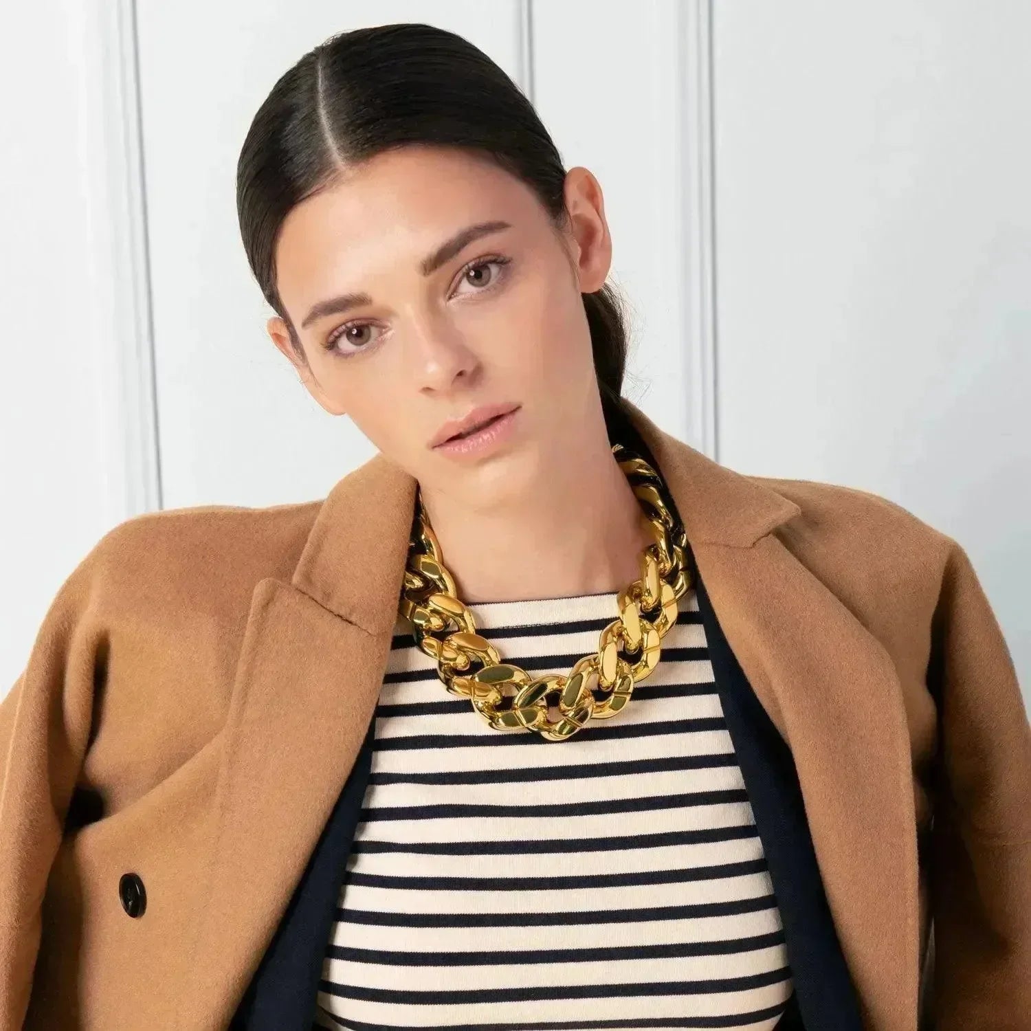 Big Flat Chain Necklace - Gold