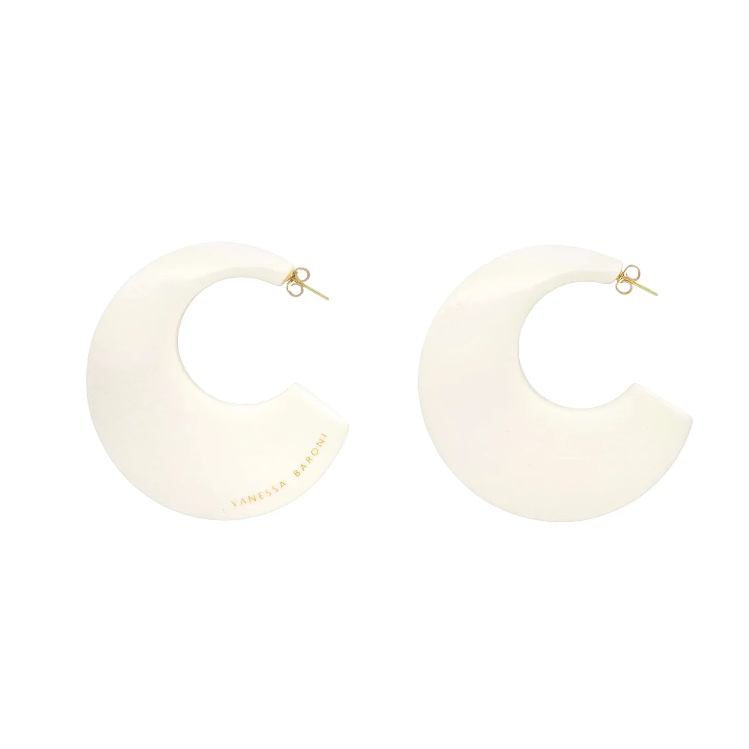 Big Moon Earring - Matt Off White