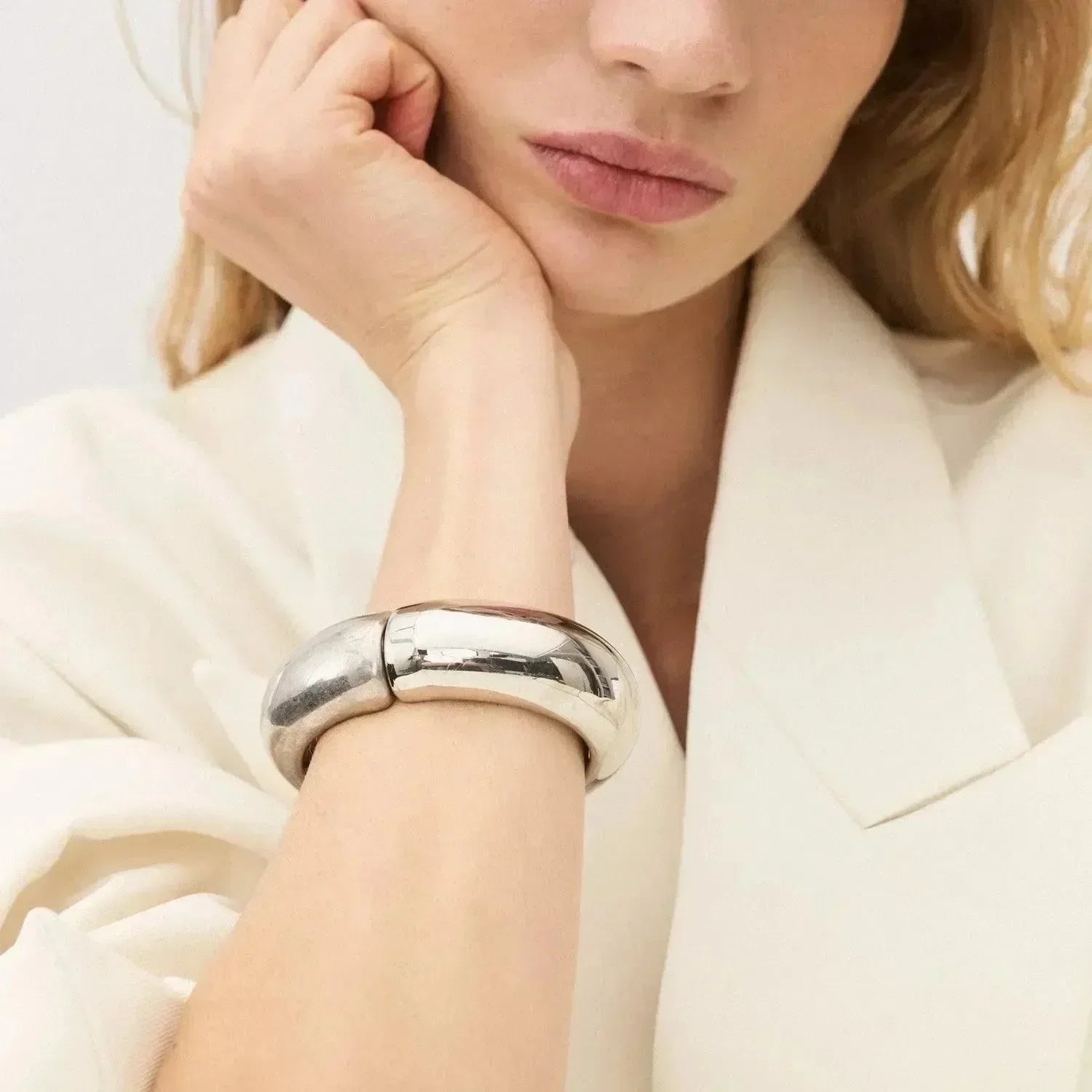 2 Color Bangle - Silver - Silver Vintage