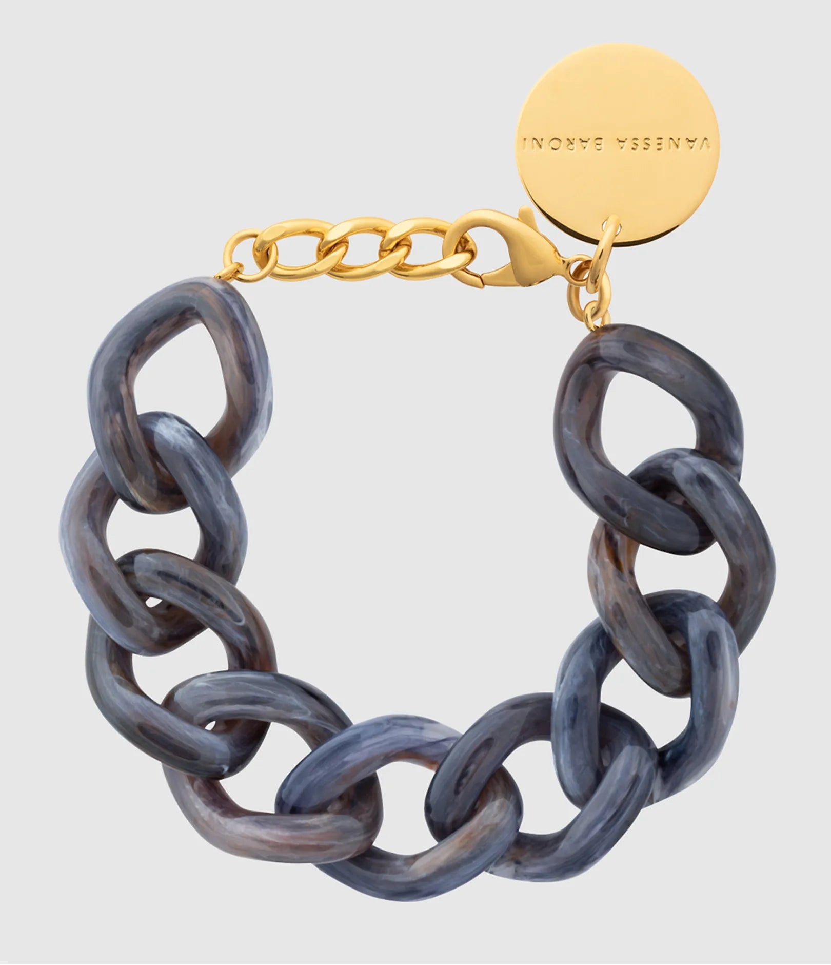 Flat Chain Bracelet - Blue Jeans Marble