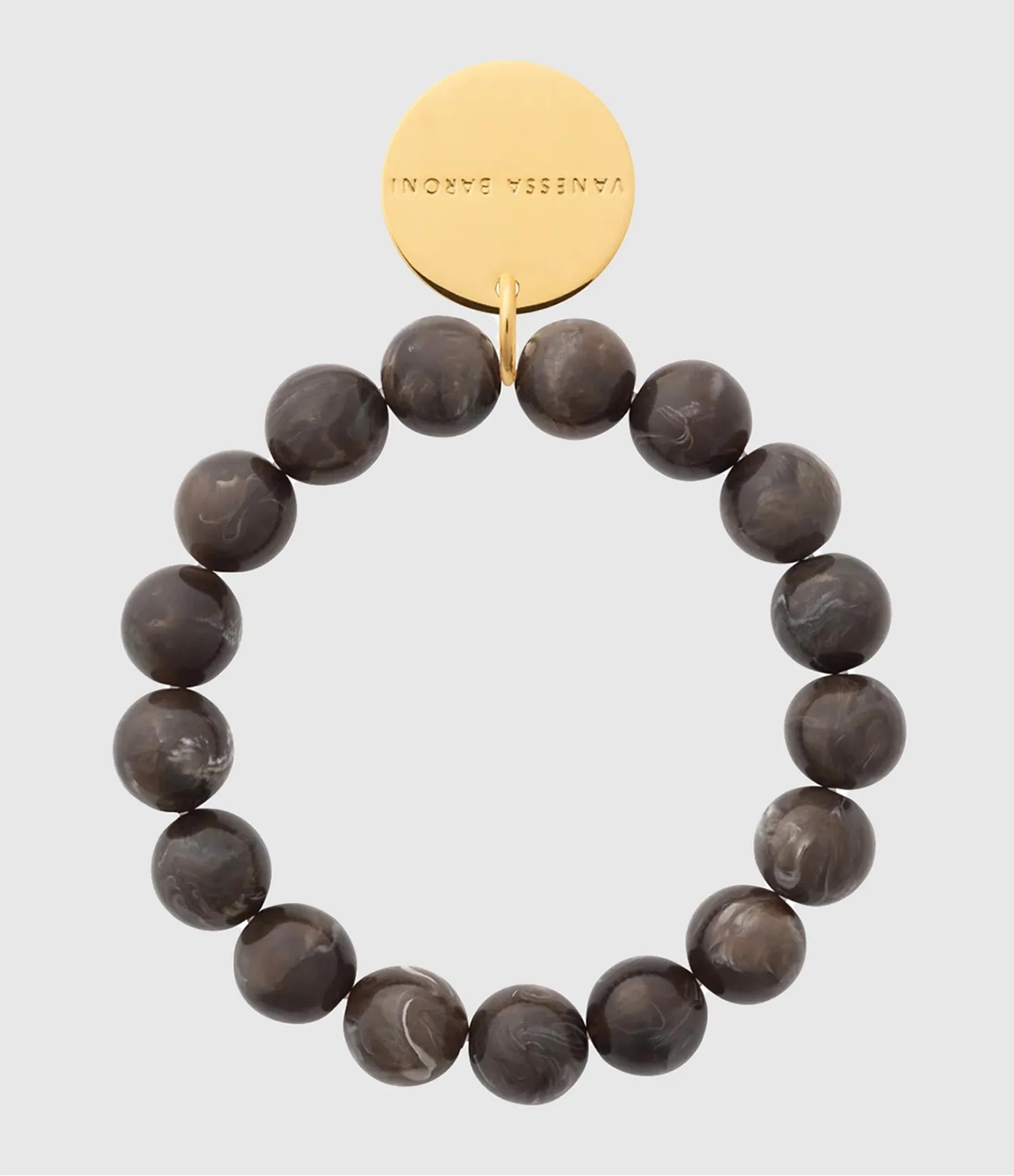 Mini Beads Flex Bracelet - Dark Brown Marble