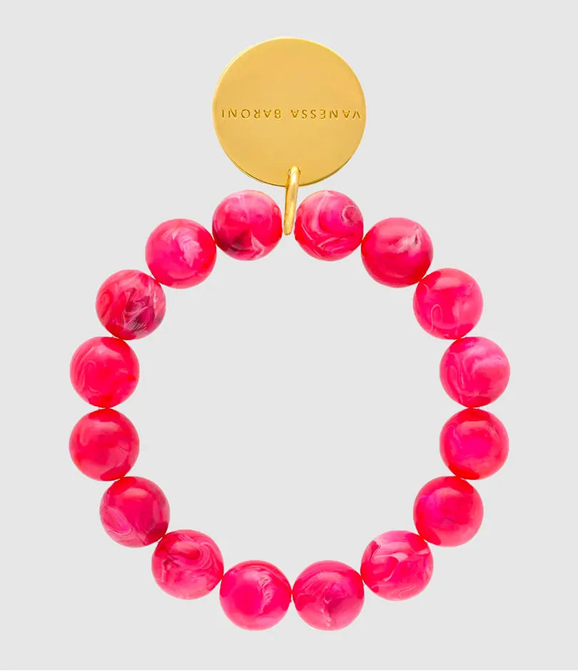 Mini Beads Flex Bracelet - Raspberry Marble