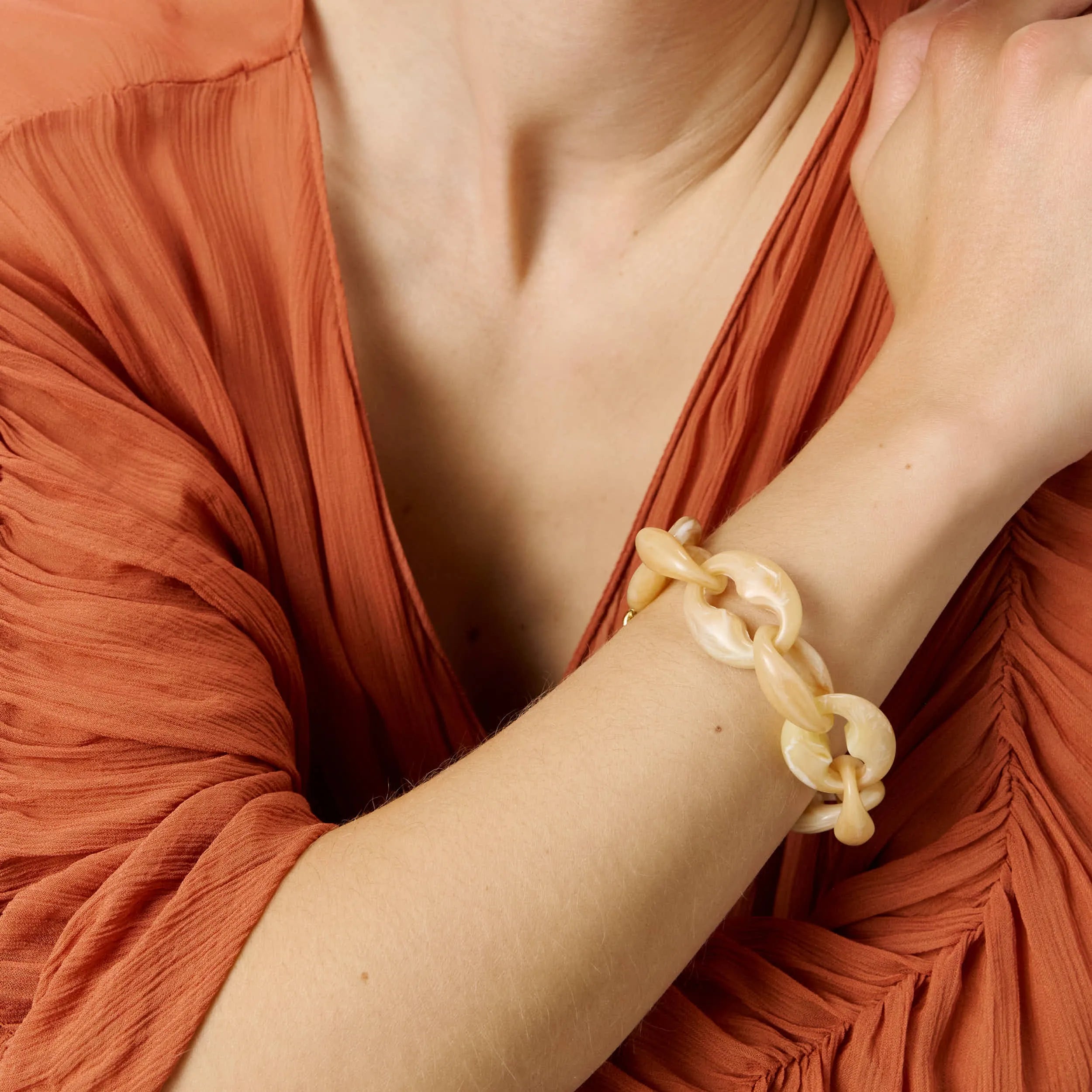 Small Turtle Bracelet - Creme Brulee Marble