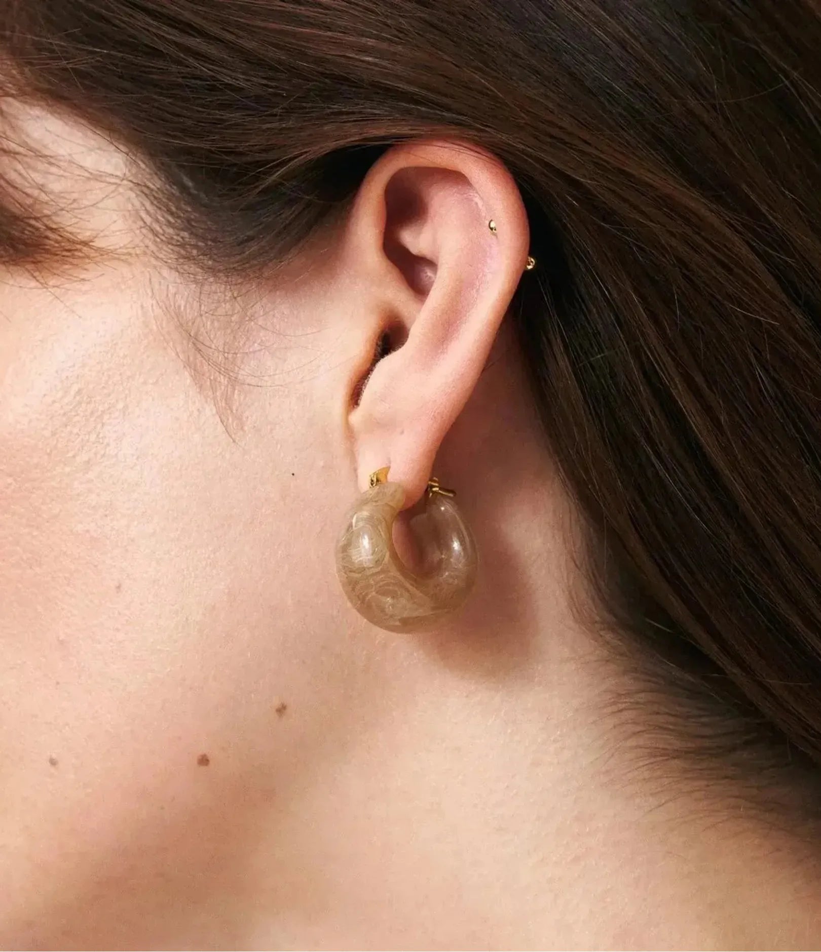 Circlet Earring - Biancone Marble