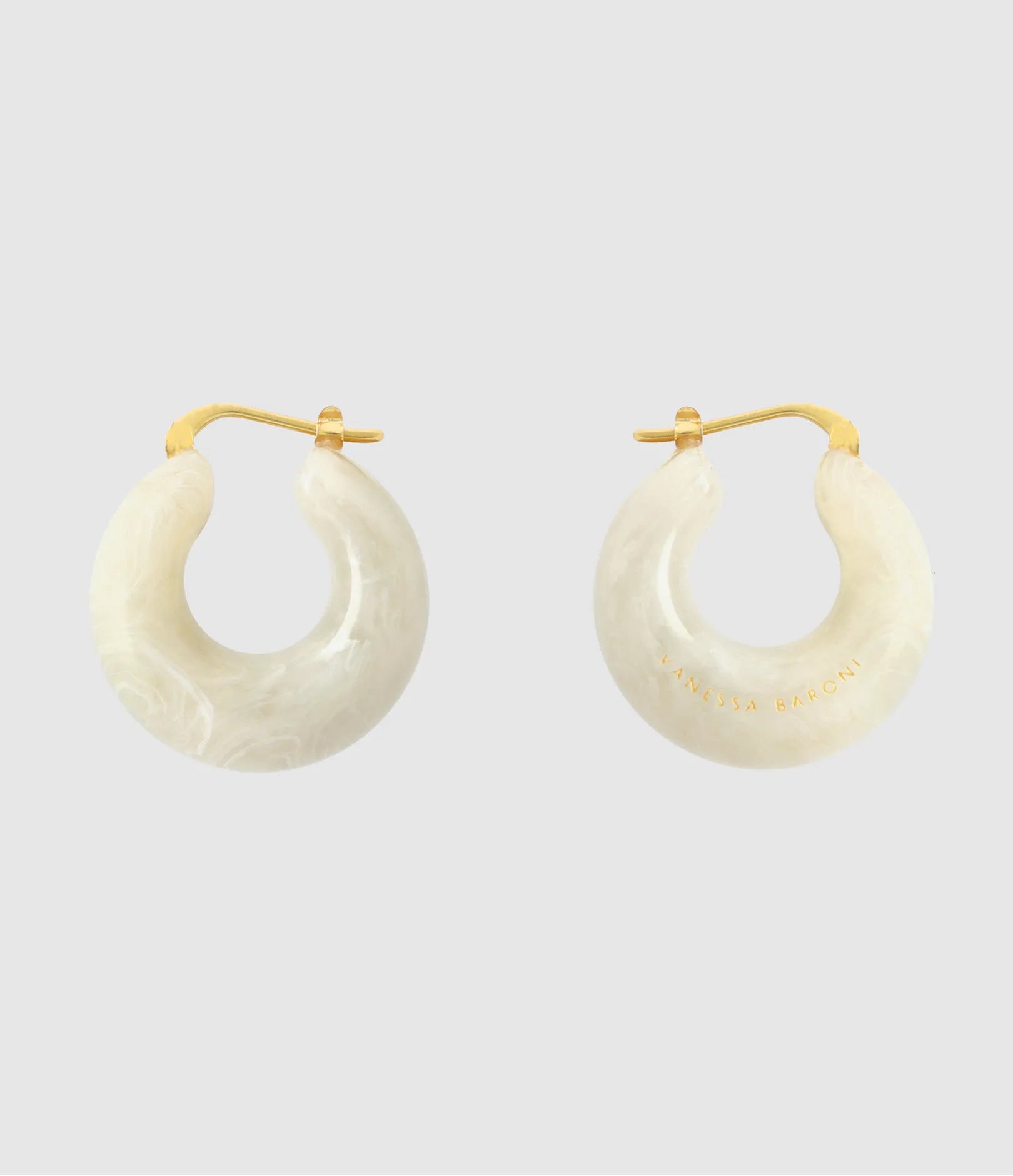 Circlet Earring - Snow White Marble