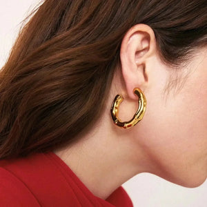 Bamboo Small Earrings - Gold
