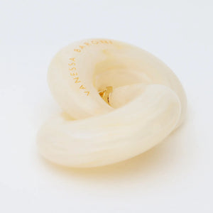 Moon Earring - Pearl Marble