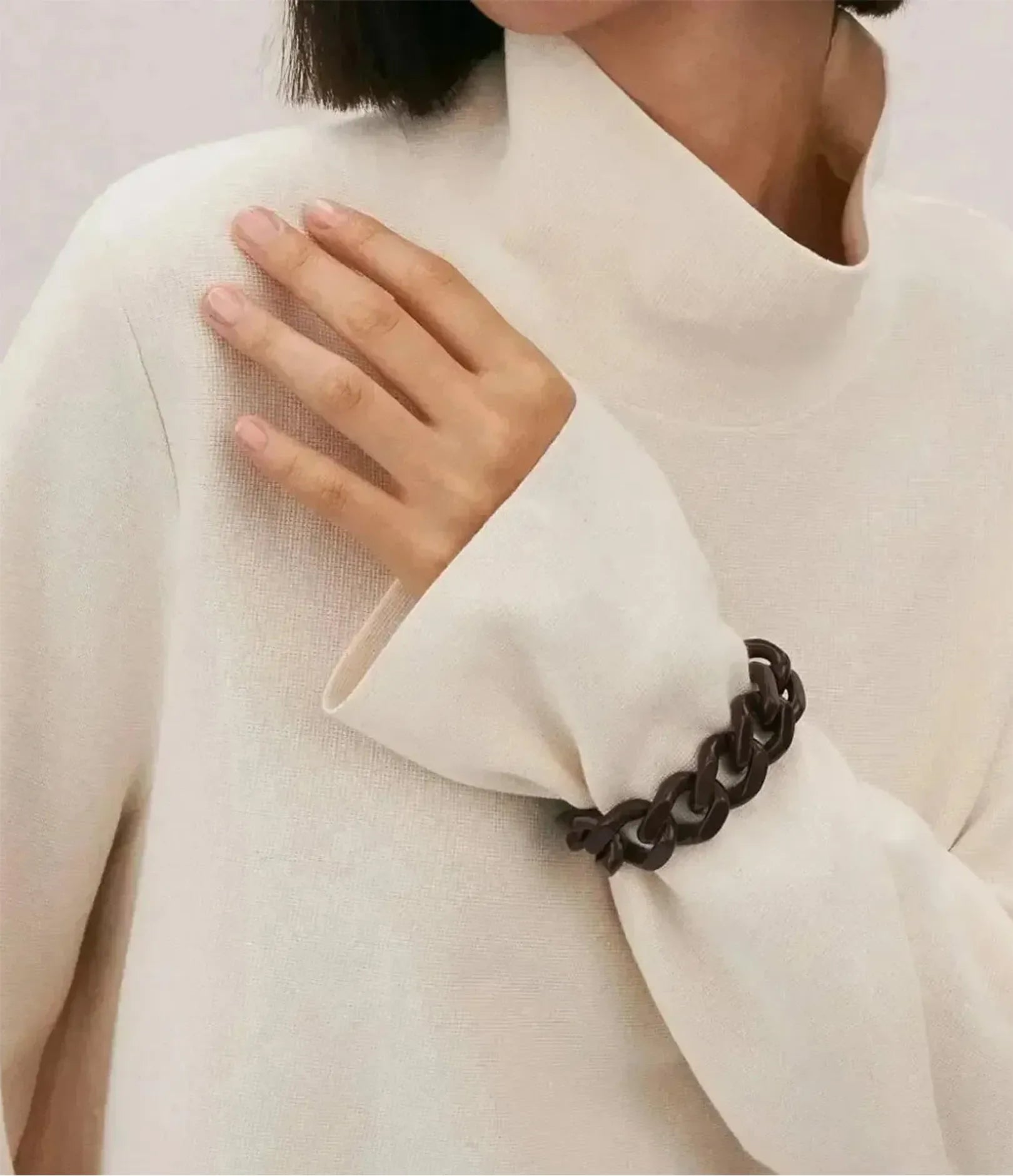 Flat Chain Bracelet - Matt Black