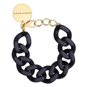 Vanessa Baroni Flat Chain Bracelet  in Matt Black