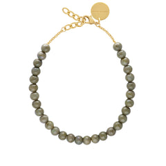 Mini Beads Necklace -  Light Olive Marble