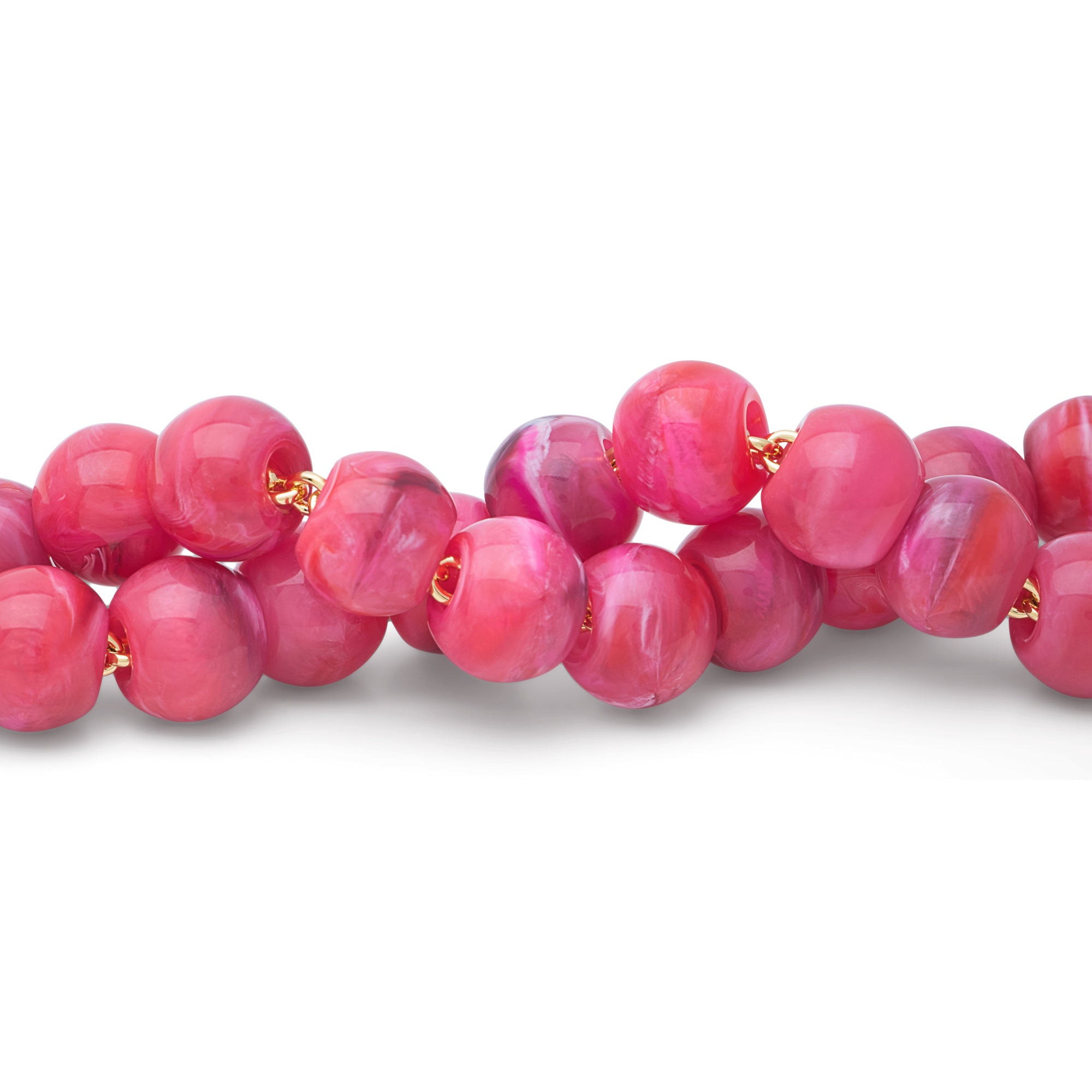 Mini Beads Necklace - Raspberry Marble