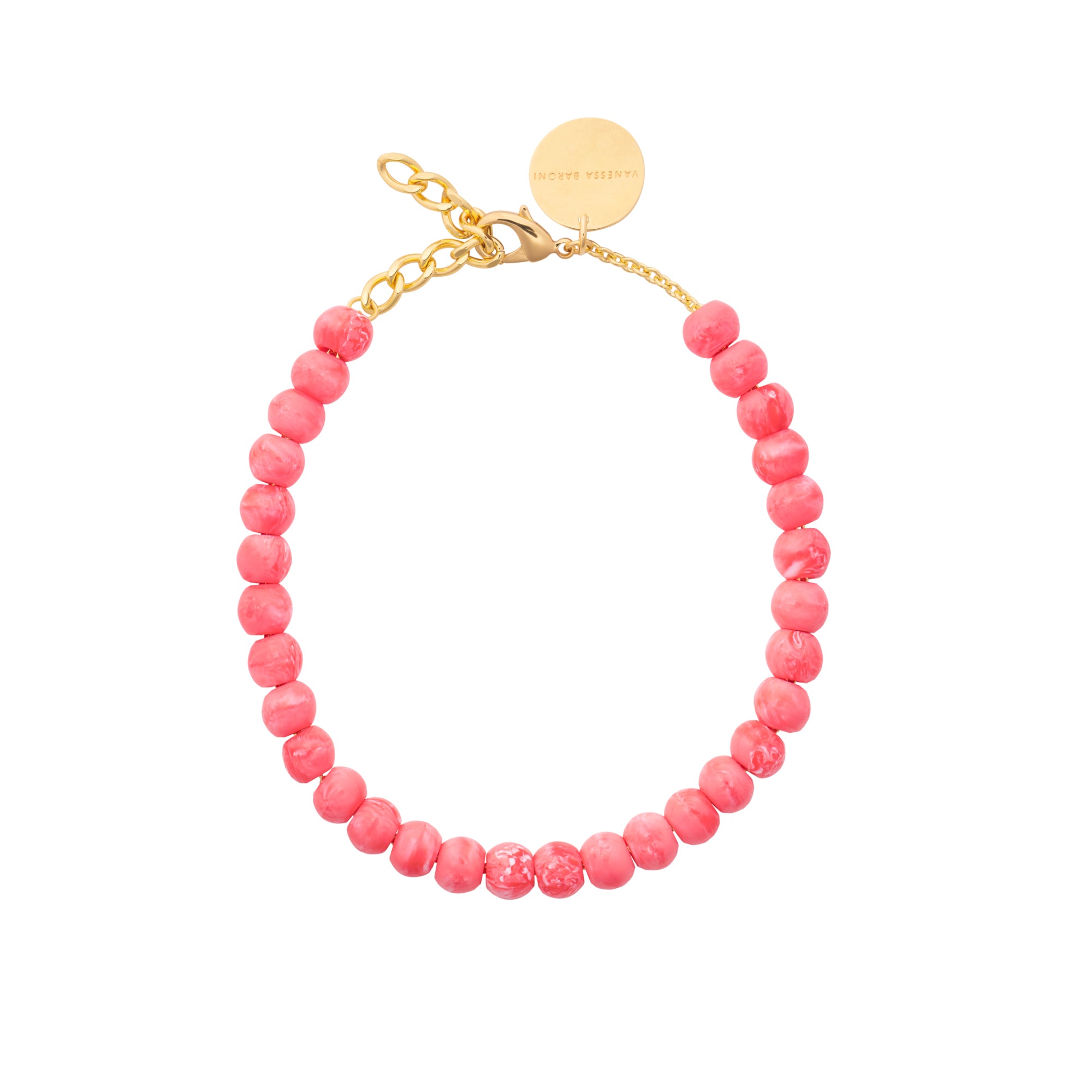 Mini Beads Necklace - Strawberry Icecream