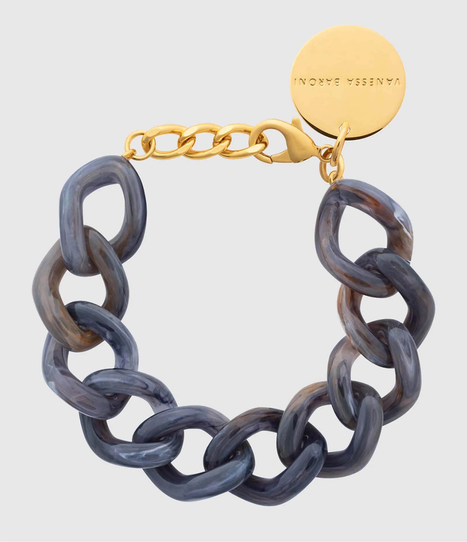 Mini Flat Chain Bracelet - Blue Jeans Marble