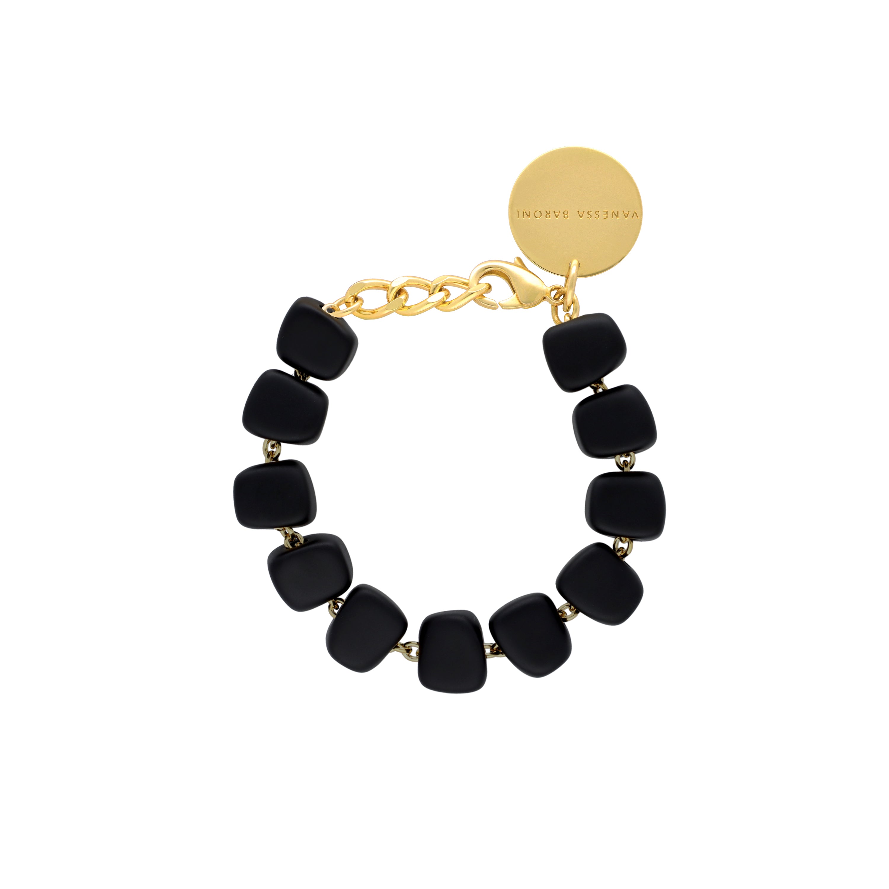 Mini Organic Shaped Bracelet - Matt Black