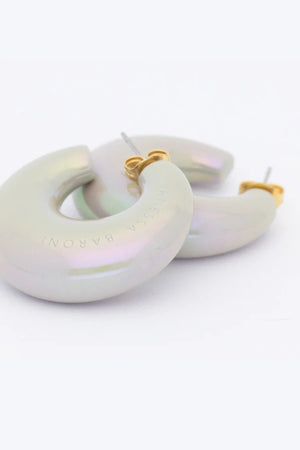 Moon Earring - Iridescent Solid