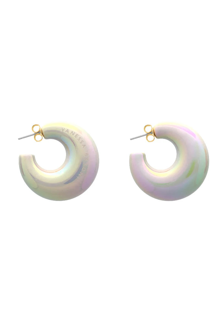 Moon Earring - Iridescent Solid