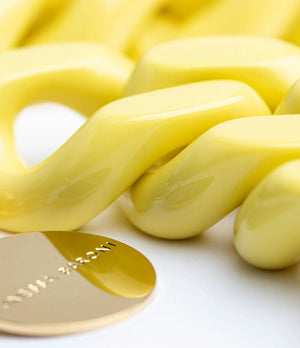 Big Flat Chain Necklace - Yellow