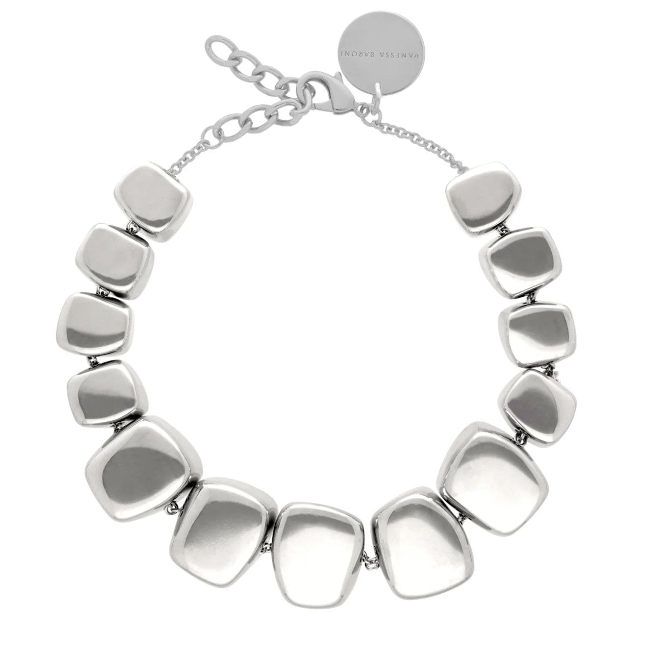 Big Organic Shaped Necklace - Silver